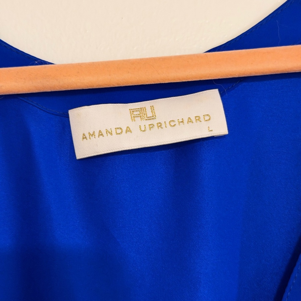 Amanda Uprichard Royal Blue V-Neck Cold-Shoulder Maxi Dress - Picture 5 of 5